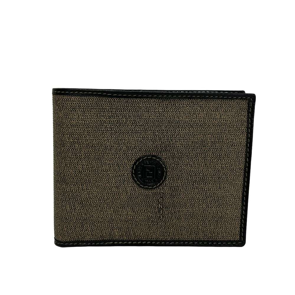 Fendi Bifold Wallet 30110 Black Brown Jacquard Leather